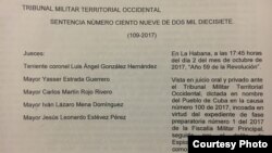 Sentencia del Tribunal Militar Territorial Occidental 